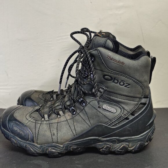 Oboz Boots Men\'s Size 9 Black Bridger 8\